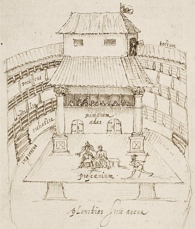 The Swan Playhouse in London by after Johannes de Witt Aernout van Buchel